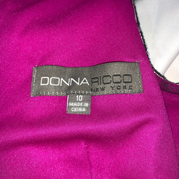 Donna Rico Purple Black Lace Overlay Dress 10 - Picture 6 of 8